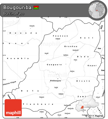 Blank Simple Map of Bougouriba