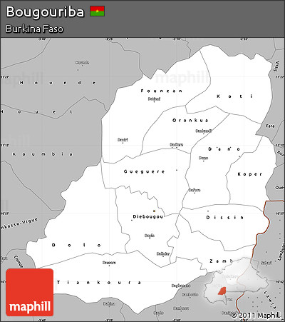 Gray Simple Map of Bougouriba