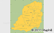 Savanna Style Simple Map of Bougouriba, single color outside