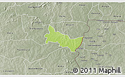 Physical 3D Map of Zambo, semi-desaturated