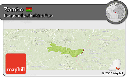 Physical Panoramic Map of Zambo, lighten