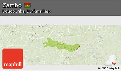 Physical Panoramic Map of Zambo, lighten