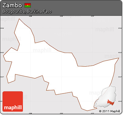 Classic Style Simple Map of Zambo, cropped outside