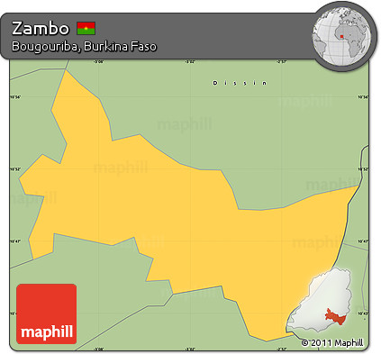 Savanna Style Simple Map of Zambo