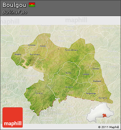 Satellite 3D Map of Boulgou, lighten