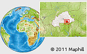 Physical Location Map of Boulgou, highlighted country, within the entire country