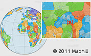 Political Location Map of Boulgou, within the entire country