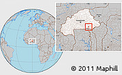 Gray Location Map of Ouargaye, highlighted country