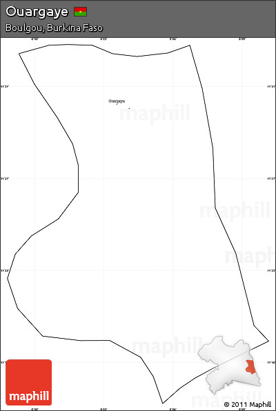 Blank Simple Map of Ouargaye, cropped outside