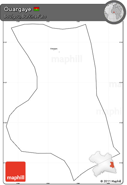 Blank Simple Map of Ouargaye, cropped outside