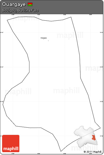 Blank Simple Map of Ouargaye, cropped outside