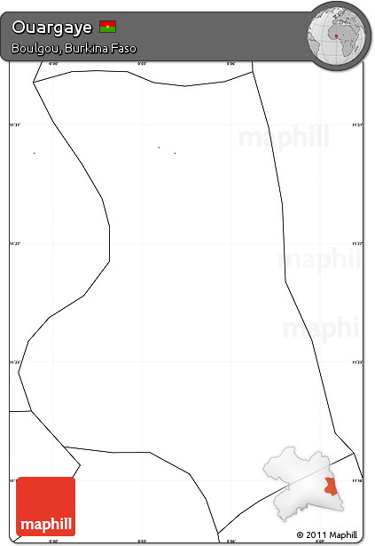 Blank Simple Map of Ouargaye, no labels