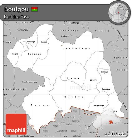 Gray Simple Map of Boulgou