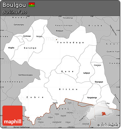 Gray Simple Map of Boulgou