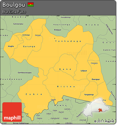 Savanna Style Simple Map of Boulgou