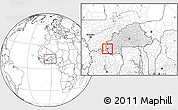 Blank Location Map of Sindou, highlighted country, within the entire country