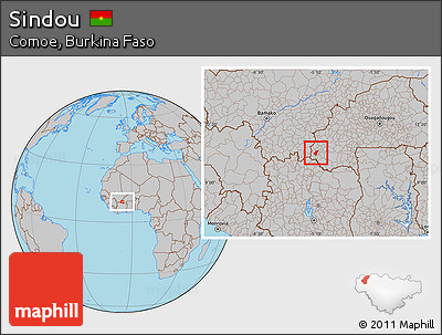 Gray Location Map of Sindou