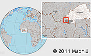 Gray Location Map of Sindou, highlighted country, highlighted parent region