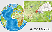 Physical Location Map of Sindou, highlighted country, highlighted parent region