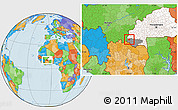 Political Location Map of Sindou, highlighted country, highlighted parent region