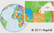 Political Location Map of Sindou, highlighted country