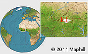 Satellite Location Map of Sindou, highlighted parent region
