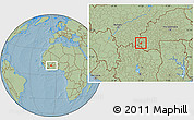 Savanna Style Location Map of Sindou, hill shading