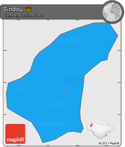 Political Simple Map of Sindou, cropped outside