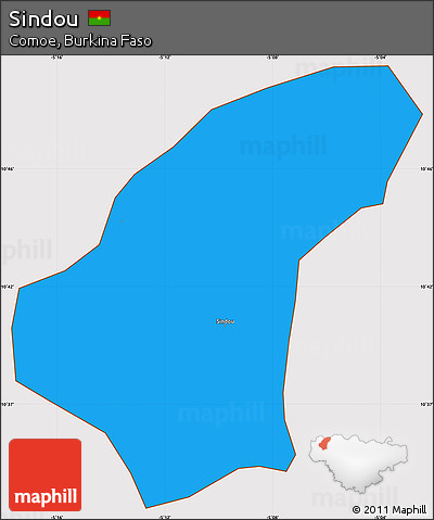 Political Simple Map of Sindou, cropped outside