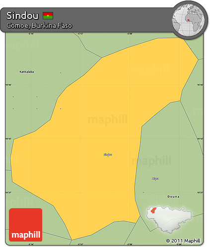 Savanna Style Simple Map of Sindou