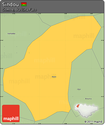 Savanna Style Simple Map of Sindou