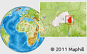 Physical Location Map of Gourma, highlighted country, within the entire country