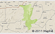 Physical 3D Map of Fo, shaded relief outside