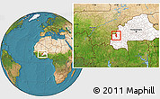 Satellite Location Map of Fo, highlighted country
