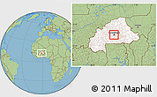 Savanna Style Location Map of Kadiogo, highlighted country