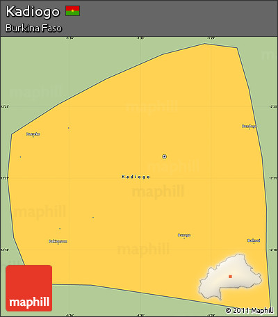 Savanna Style Simple Map of Kadiogo, cropped outside