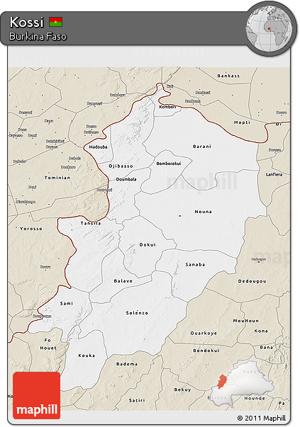 Classic Style 3D Map of Kossi