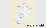 Classic Style 3D Map of Kossi, single color outside