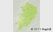 Physical 3D Map of Kossi, lighten, semi-desaturated