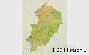 Satellite 3D Map of Kossi, lighten