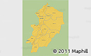Savanna Style 3D Map of Kossi, single color outside