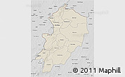 Shaded Relief 3D Map of Kossi, desaturated