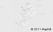 Silver Style 3D Map of Kossi, single color outside