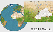 Satellite Location Map of Kombori, highlighted country, highlighted parent region