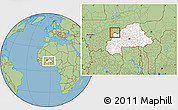 Savanna Style Location Map of Kombori, highlighted country, within the entire country