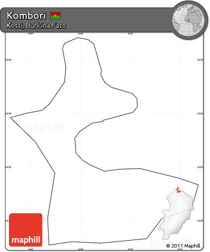 Blank Simple Map of Kombori, cropped outside