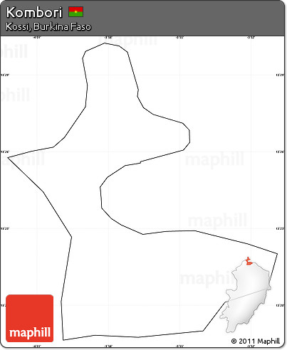 Blank Simple Map of Kombori, cropped outside, no labels