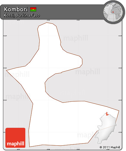 Classic Style Simple Map of Kombori, cropped outside