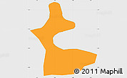 Political Simple Map of Kombori, single color outside