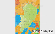 Physical Map of Kossi, political outside